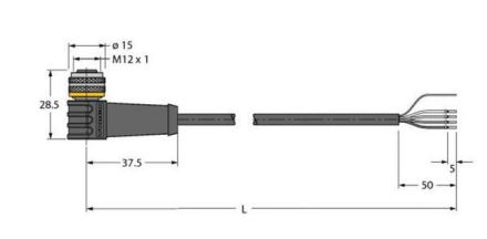 Turck 6626338 WKS4.4T-10/TXL actuator and sensor cable