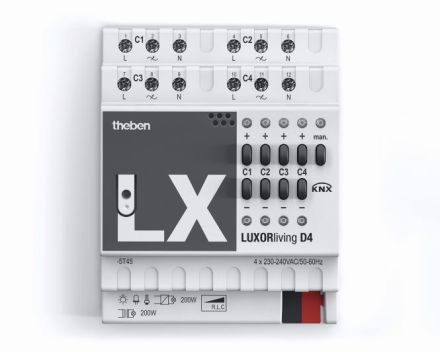 THEBEN LUXORliving D4 universal dimmer actuator | 4-way