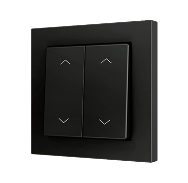 ZENNIO ZS552PB4SA Double button Soft ZS55 | for 4 binary inputs, blinds | black