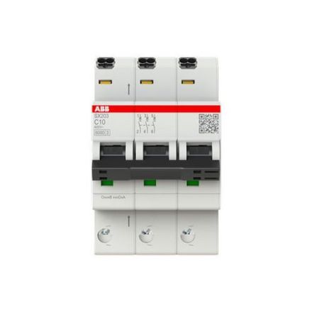 ABB Stotz-Kontakt 2CDS253003R0104 SX203-C10 Flexline C-Char.6kA 10A 3P circuit breaker