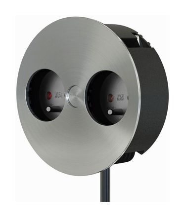 Bachmann 931.016 Multi-table socket EB 2Steckd black Alu