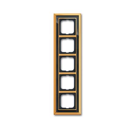 Busch-Jaeger 1725-835 cover frame, 5-way frame polished brass anthracite