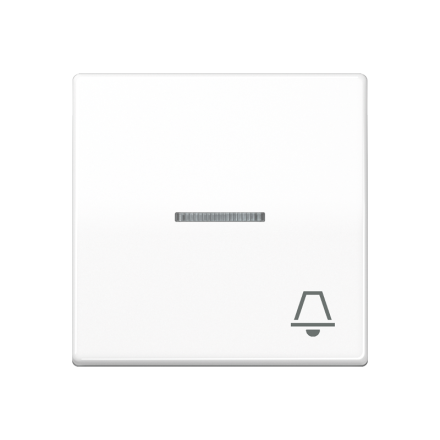 Jung ABAS591KO5KWW rocker switch 1-way with light guide, symbol bell, Duroplast antibacterial, series AS, alpine white