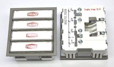 Renz 97-9-85272.9016 with 4 bell buttons white button module (old: 97-9-85100)