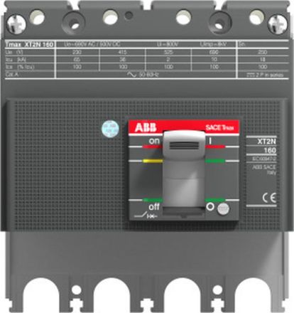 ABB Stotz-Kontakt XT2N 160 BREAKING PART 4p FF, XT2N 160 4P FF Compact circuit breaker Tmax XT2 with front terminals, 1SDA068168R0001