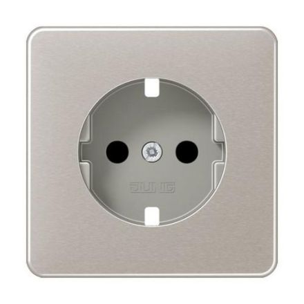 Jung CD520KIPTPL cover for SCHUKO® sockets, integrated increased contact protection, SAFETY+, anodised aluminium, CD series, platinum