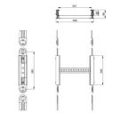 Unex 67412-04 vertical grey RAL7035 85x400 U23X articulated bend