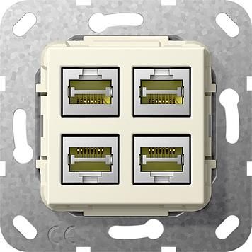 Gira 569901 MJ RJ45 Cat 6A 10 GB 4-way LSA Plus insert cream white