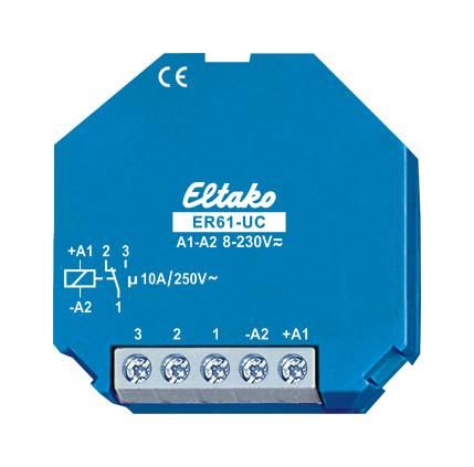 Eltako 61001601 switching relay ER61-UC 1 changeover contact flush mounting