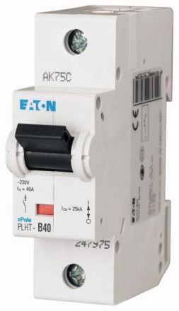 Eaton PLHT-B40 circuit breaker, 40A, 1p, B-Char , 247975