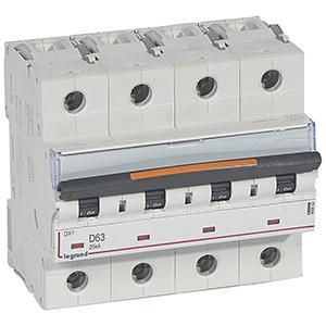 Legrand 409852 Circuit breaker DX3 D63A 4P 25KA 6M