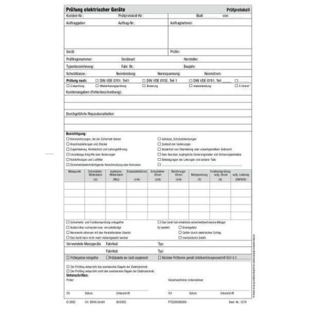 Beha Amprobe 3313435 1279 1 pad with 50 sheets 0701/0702 test report