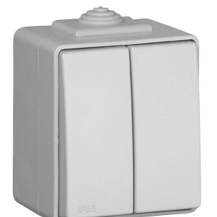 EFAPEL DOUBLE TWO-WAY SWITCH GREY