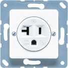 Jung 121-20WW socket, US standard NEMA, 20 A 125 V ~, screw terminals, without claws, thermoplastic, 50 x 50 mm, alpine white