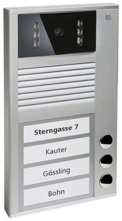 TCS AVC12030-0010 AVC series 3 buttons 2-wire AP silver video door station