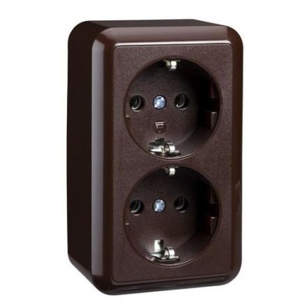 ELSO 395402 surface-mounted socket 2-way 16A CONTURA brown