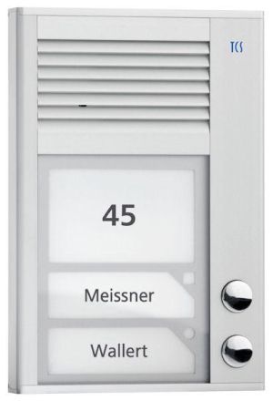 TCS PAK02-EN Audio 2 buttons 1-r. AP silver AP door station