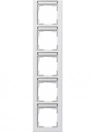 Gira 111522 5-way cover frame BSF vertical Gira E2 pure white matt