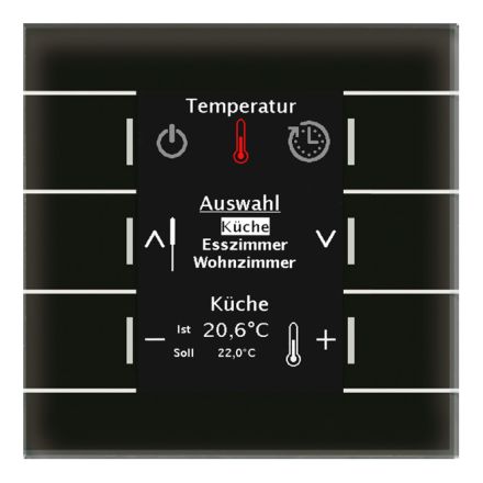MDT BE-GBZS.01S KNX glass control center Smart | glass black/black