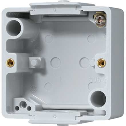 Jung 600 mounting housing 1-way, vertical and horizontal mounting, thermoplastic, grey