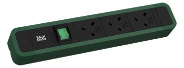 Bachmann 350.221 PRIMO 2 3xUK 1xSwitch 2 0m UK RAL6028 power strip