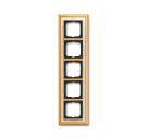 Busch-Jaeger 1725-836 cover frame, 5-way frame polished brass decor ivory white