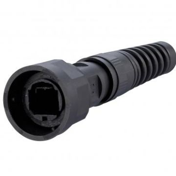 METZ CONNECT plastic empty V1 with kink protection plug housing IP67 Industry, 1401025002KE