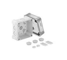 OBO Bettermann X02 LGR-TR 95x95x72 grey, transparent cover cable junction box, 2005054