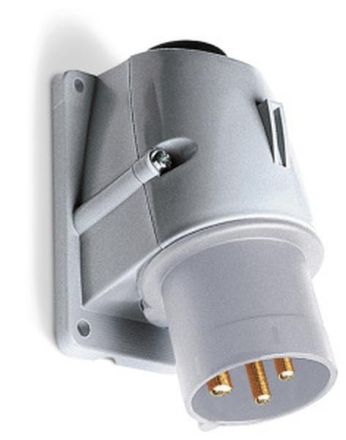 ABB Stotz-Kontakt 316BS7, wall device plug, 16 A, IP44 7h, 3P+E, 480-500 V, 50+60Hz, black, 2CMA193299R1000