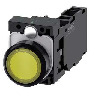 Siemens 3SU1103-0AB30-1FA0 push button illuminated 22mm round yellow 1S1OE
