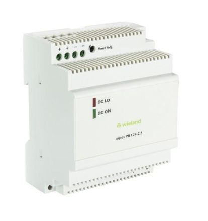 Wieland 81.000.6330.0 wipos PB1 24-2.5 1-phase 24VDC 2.5A power supply