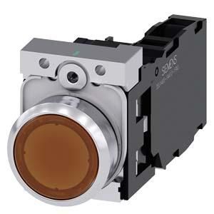 Siemens 3SU1152-0AB00-1FA0 push button illuminated 22mm round amber 1S1OE