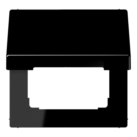 Jung LS990KLSW hinged cover with return spring, Duroplast, LS series, black
