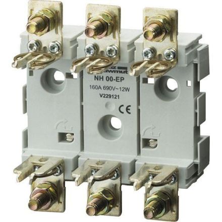 Mersen 42016 BB003EPRBLOC size 00 AC690V 3-pole 160A NH fuse base