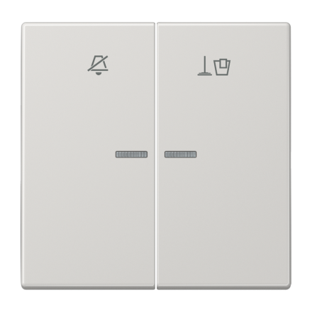 Jung LSRUKO5MLG hotel rocker switch, indoor unit, symbols Do not disturb and tidy up room, LS series, light grey