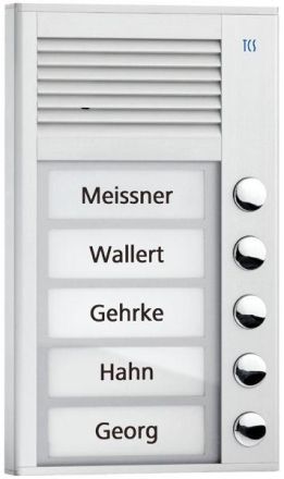 TCS PAK05-EN Audio 5 buttons 1-r. AP silver AP door station