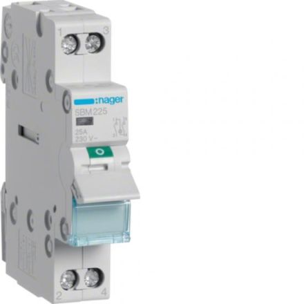 Hager SBM225 switch 2-pole 25A with indicator light
