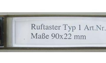 Bticino 1 call button 90x22mm black with nameplate