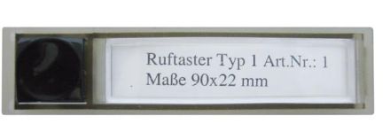Bticino 1 call button 90x22mm black with nameplate