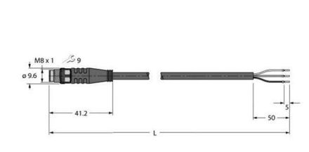 Turck 6625563 PSG3M-5/TXL actuator and sensor cable