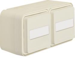 Berker 47753532 SCHUKO socket 2-way horizontal with hinged cover AP polar white matt Berker W.1