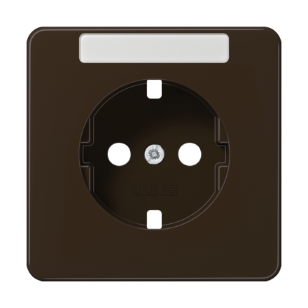 Jung CD1520NAPLBR central plate for SCHUKO® sockets with label field, Duroplast, CD series, brown