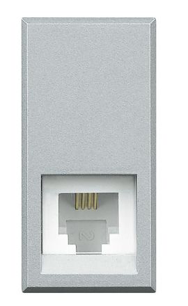 Bticino HC4258/11N telephone socket HC425/11N RJ11 K10, (aluminium)