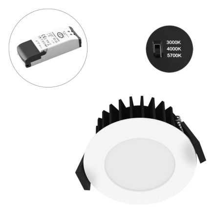EVN L54N070125 7W 764lm IP54 white LED recessed ceiling spotlight LB21