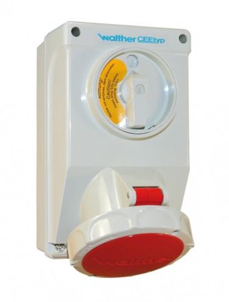 Walther AT119 16A 5-pin 400V 6h IP67 wall socket