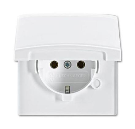 Busch-Jaeger 20 EUGK-34-101 SCHUKO® socket insert, with hinged cover alpine white