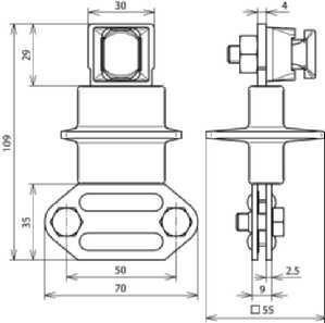 Dehn & Söhne 460147 Two-metal isolating terminal Cu/St/tZn 6-10/30mm with shield