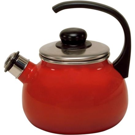 KRÜGER 18018RO whistling kettle Rome enamel red flamed
