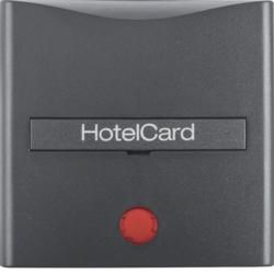 Berker 16401606 Hotelcard switch attachment with print and red lens anthracite, matt Berker B.3/