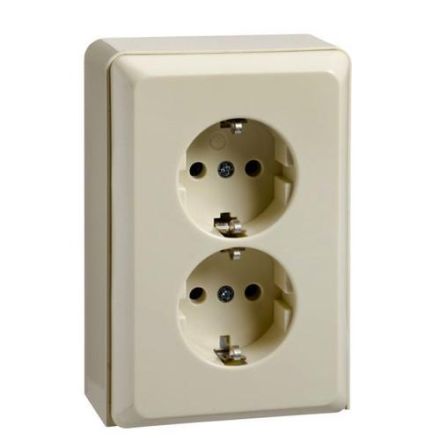 ELSO 515520 socket twisted 2-way 16A RENOVATION pearl white